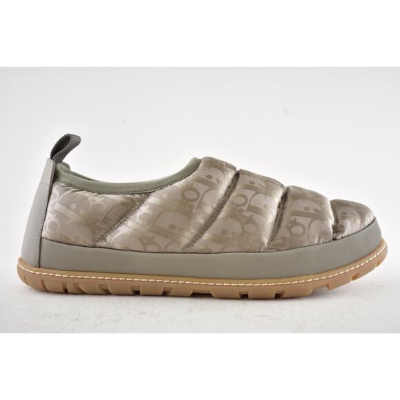 Dior Mens Snow Slipper Beige Oblique Logo Flat Slip On Loafer Sneaker 44 11 - Picture 2 of 16